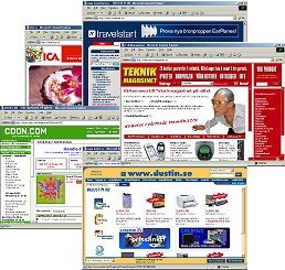 E-commerce web site screenshots