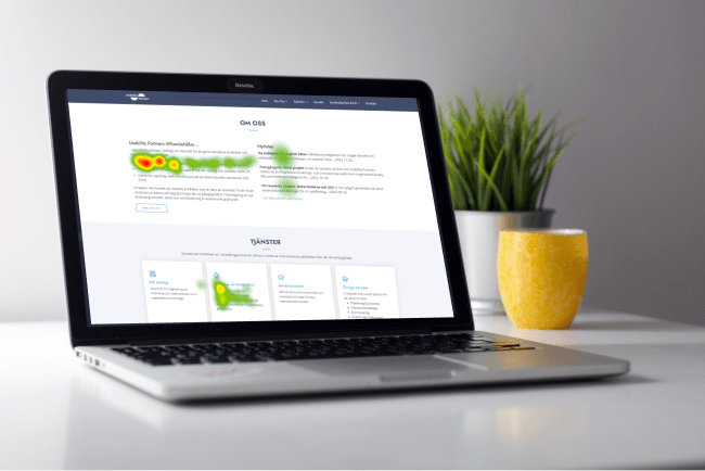 En datorskärm med eyetrackingdata