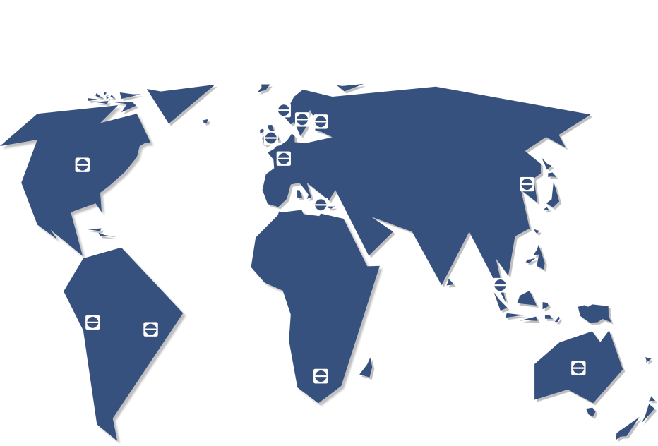 World map with pins showing locations where Usability Partners has worked